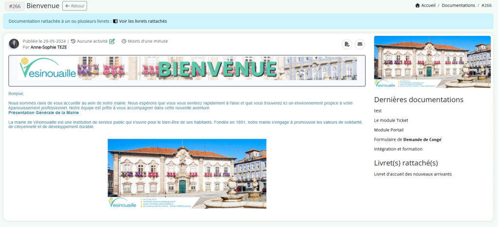 Exemple d'une documentation dans Isi-APP