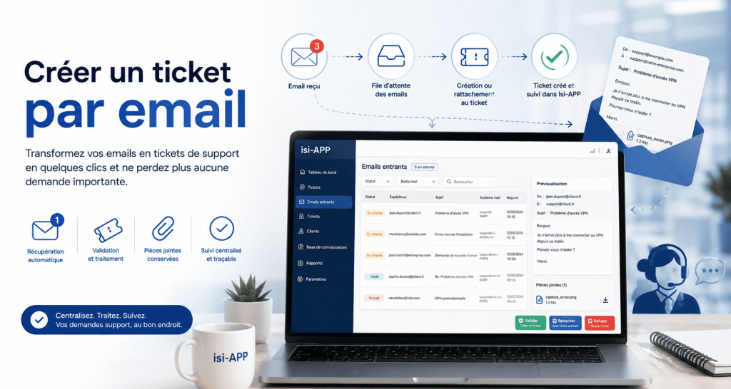Créer un ticket par email